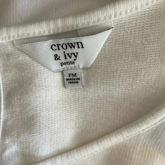 NWT Crown & Ivy cold shoulder blouse sz PM - Picture 7 of 8